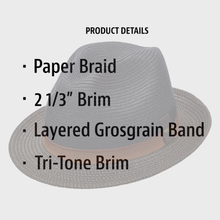 Load image into Gallery viewer, Scala York Fedora Hat - Tri-Tone
