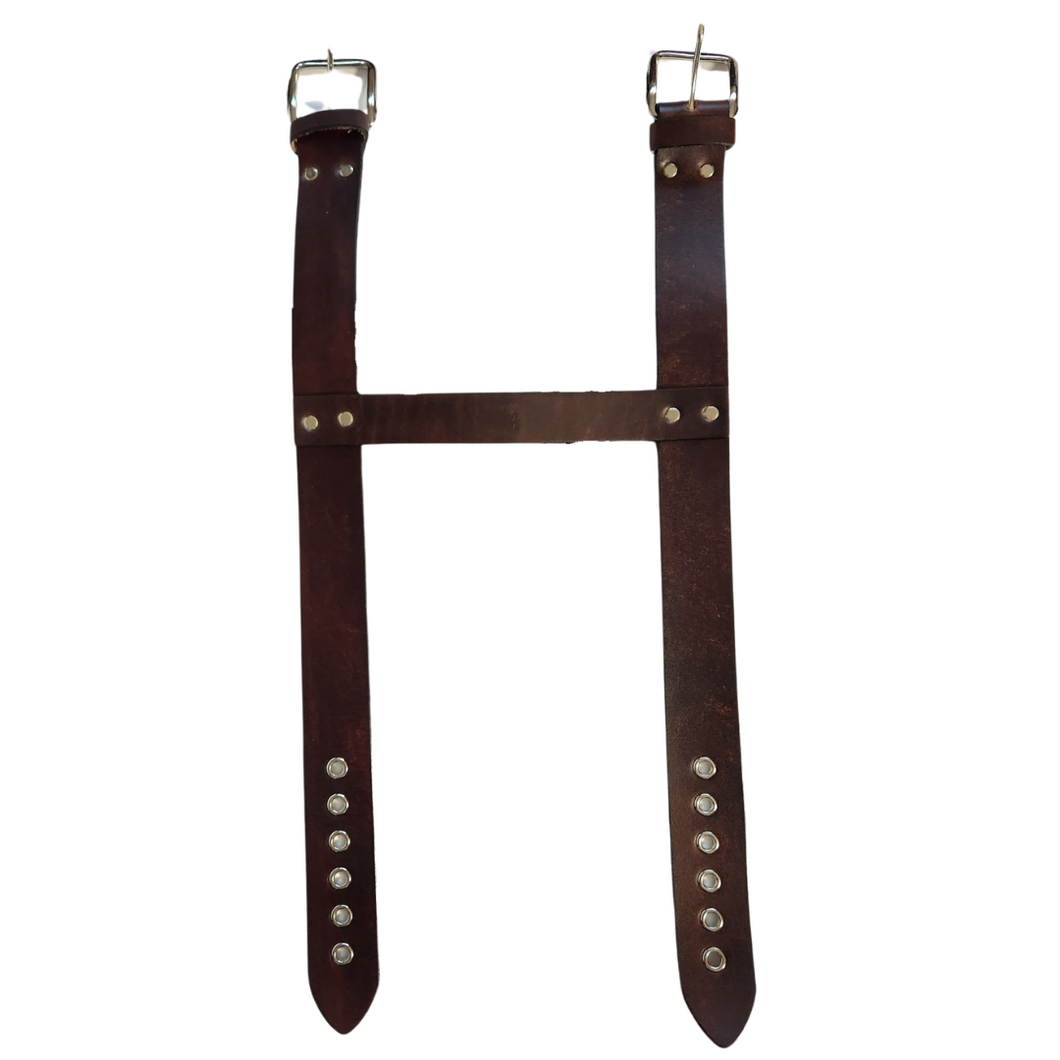 Leather Bedroll Straps - Plain Brown