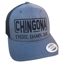 Load image into Gallery viewer, Chingona Every Damn Day Trucker Hat Charcoal Hat
