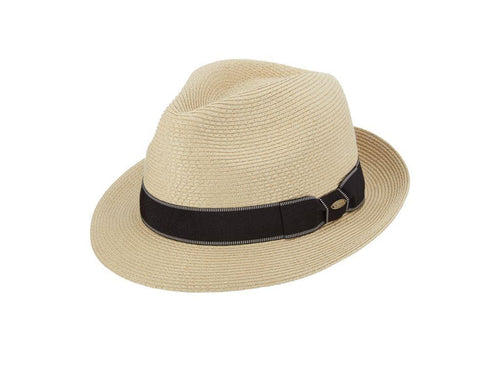 Scala Wyatt Fedora Hat - Natural