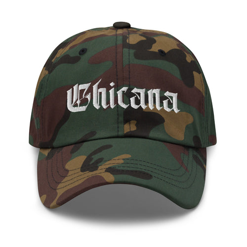Chicana Classic Dad Hat Green Camo