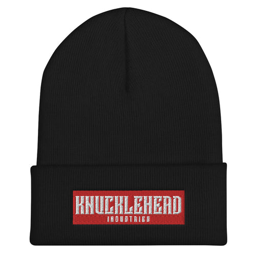 Knucklehead Logo Embroidered Cuffed Beanies Black