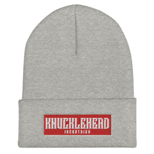 Load image into Gallery viewer, Knucklehead Logo Embroidered Cuffed Beanies Heather Grey
