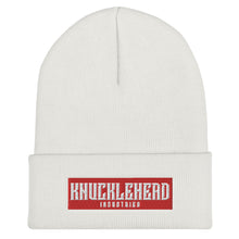 Load image into Gallery viewer, Knucklehead Logo Embroidered Cuffed Beanies White
