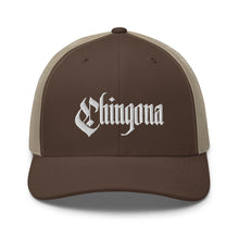 Load image into Gallery viewer, Chingona Retro Trucker Hat - Low Profile Brown-Khaki

